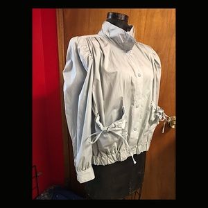 1990’s Vintage Gray Cotton Scrunchy Jacket sz L